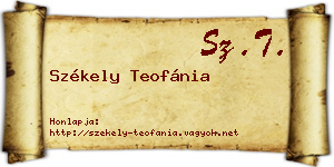 Székely Teofánia névjegykártya